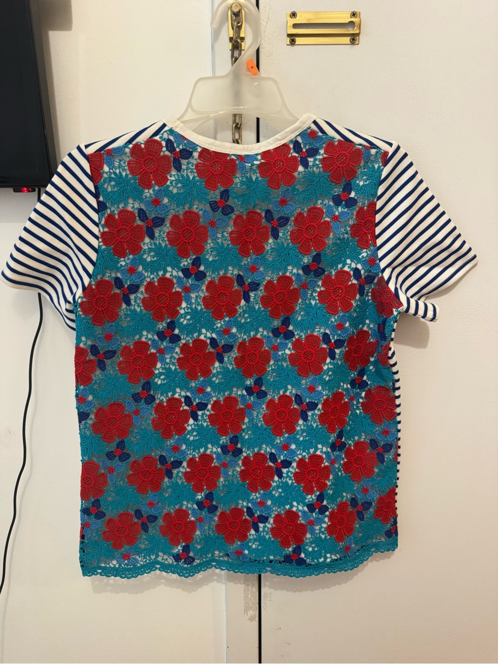 RARE Draper James Striped Floral Top Blouse